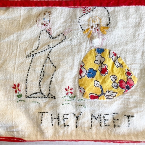 Vintage Set Of 3 Embroidered Tea Towels - Picture 4 of 4